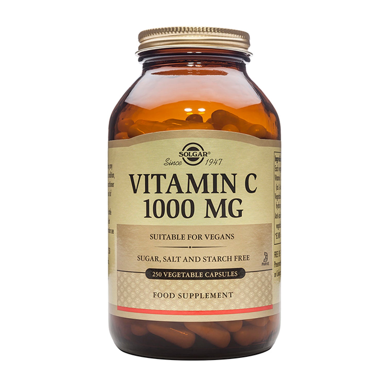 Solgar Vitamin C 1000mg 250 Vegi Capsules (British brand)