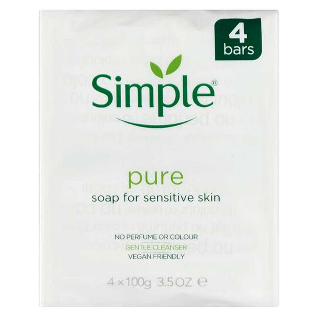 Simple Vegan Friendly Soap 4 Pack for Sensitive Skin