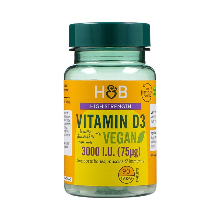 Holland & Barrett Vegan Vitamin D 3000 I.U. 75ug 90 Tablets GOODS Holland&Barrett