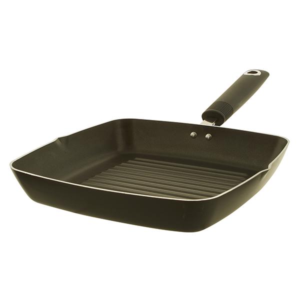 Habitat Aluminium Griddle Pan Black