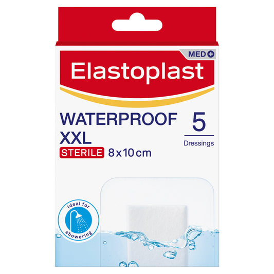 Elastoplast Antibacterial XXL Waterproof Dressings x5 first aid Sainsburys   