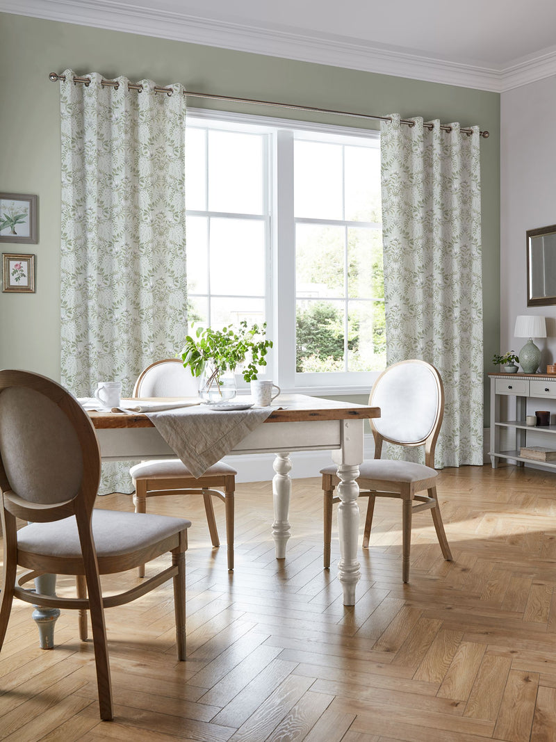 Laura Ashley sage green Parterre curtains made to measure, UK version