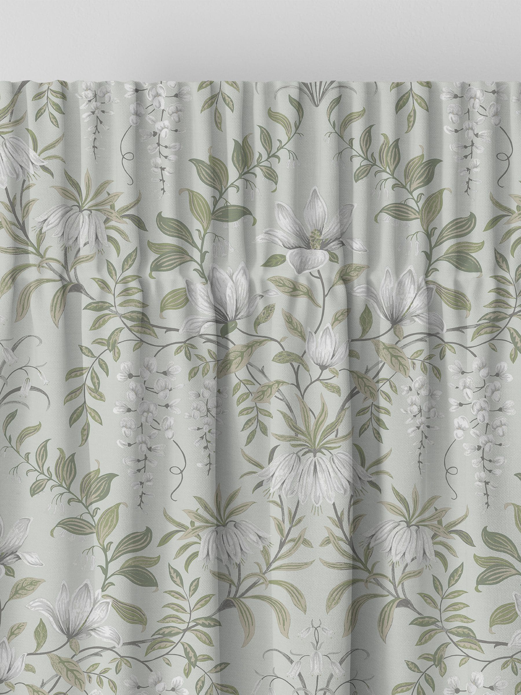 Laura Ashley sage green Parterre curtains made to measure, UK version