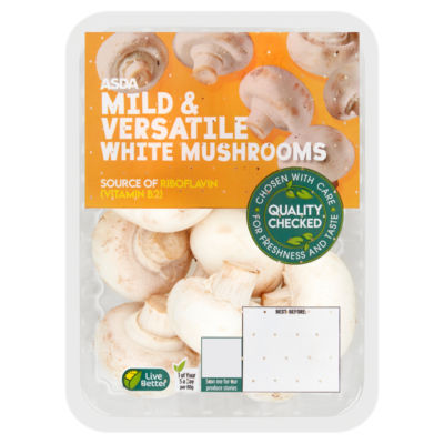 ASDA White Mushrooms 250g (British brand)