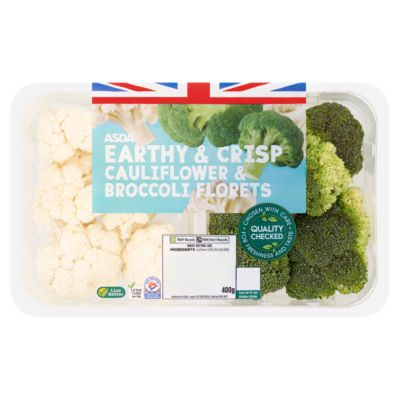 ASDA Cauliflower and Broccoli Florets 400g - British product