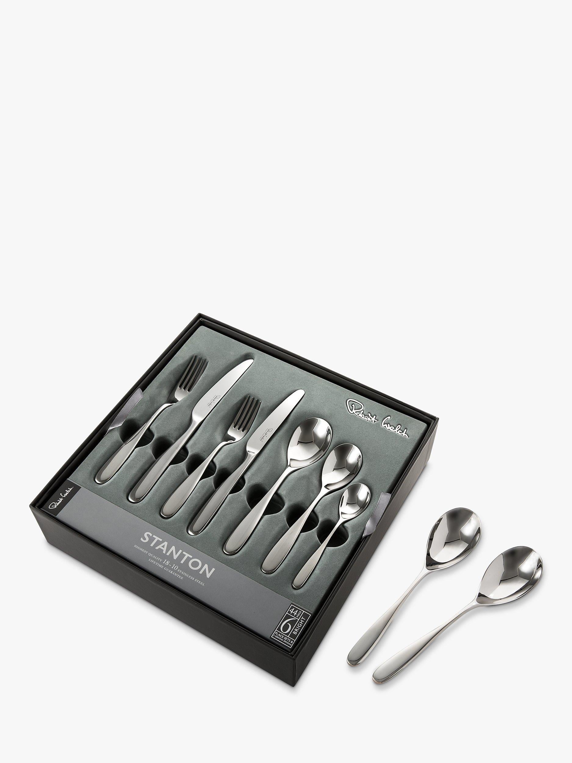 Robert Welch Stanton Bright stainless steel cutlery set 44 piece, UK version