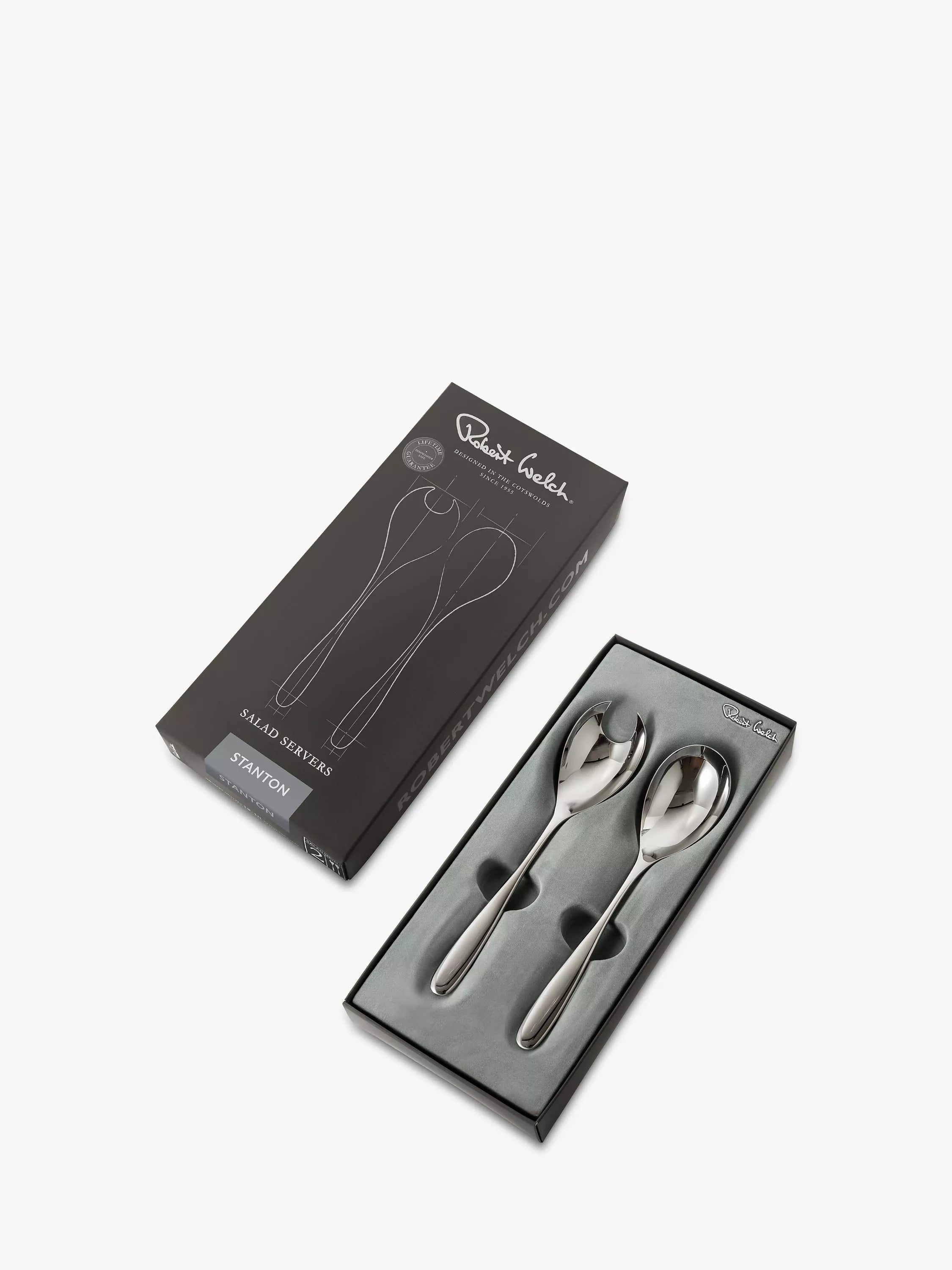 Robert Welch Stanton stainless steel salad servers 2 piece, imported from the UK