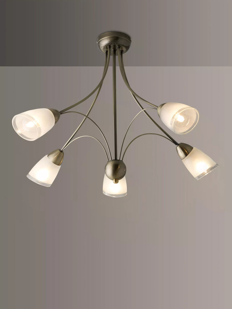 John Lewis Mizar Ceiling Light, 5 Arm, Antique Brass