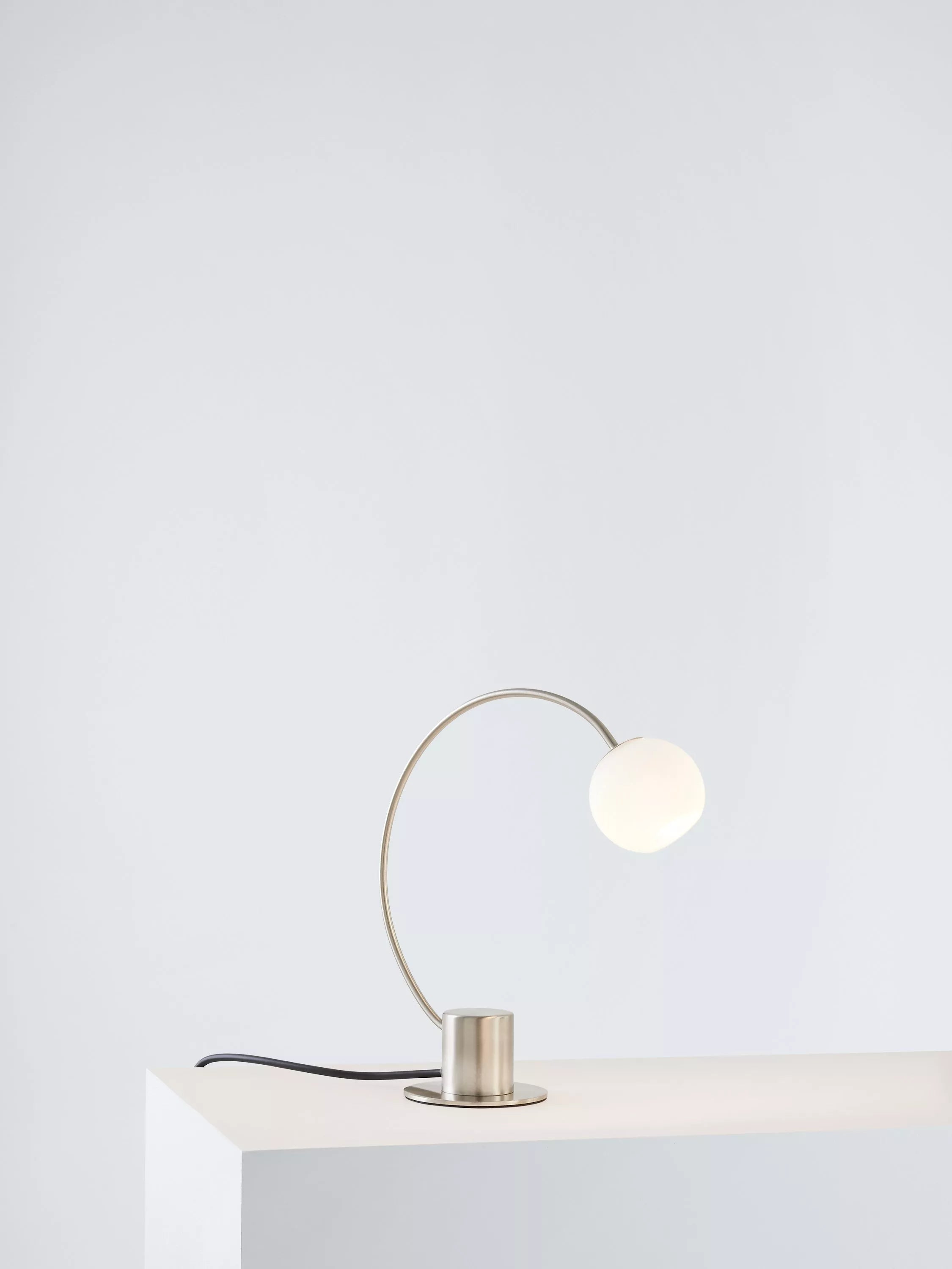 John Lewis Helium Touch chrome table lamp, UK version