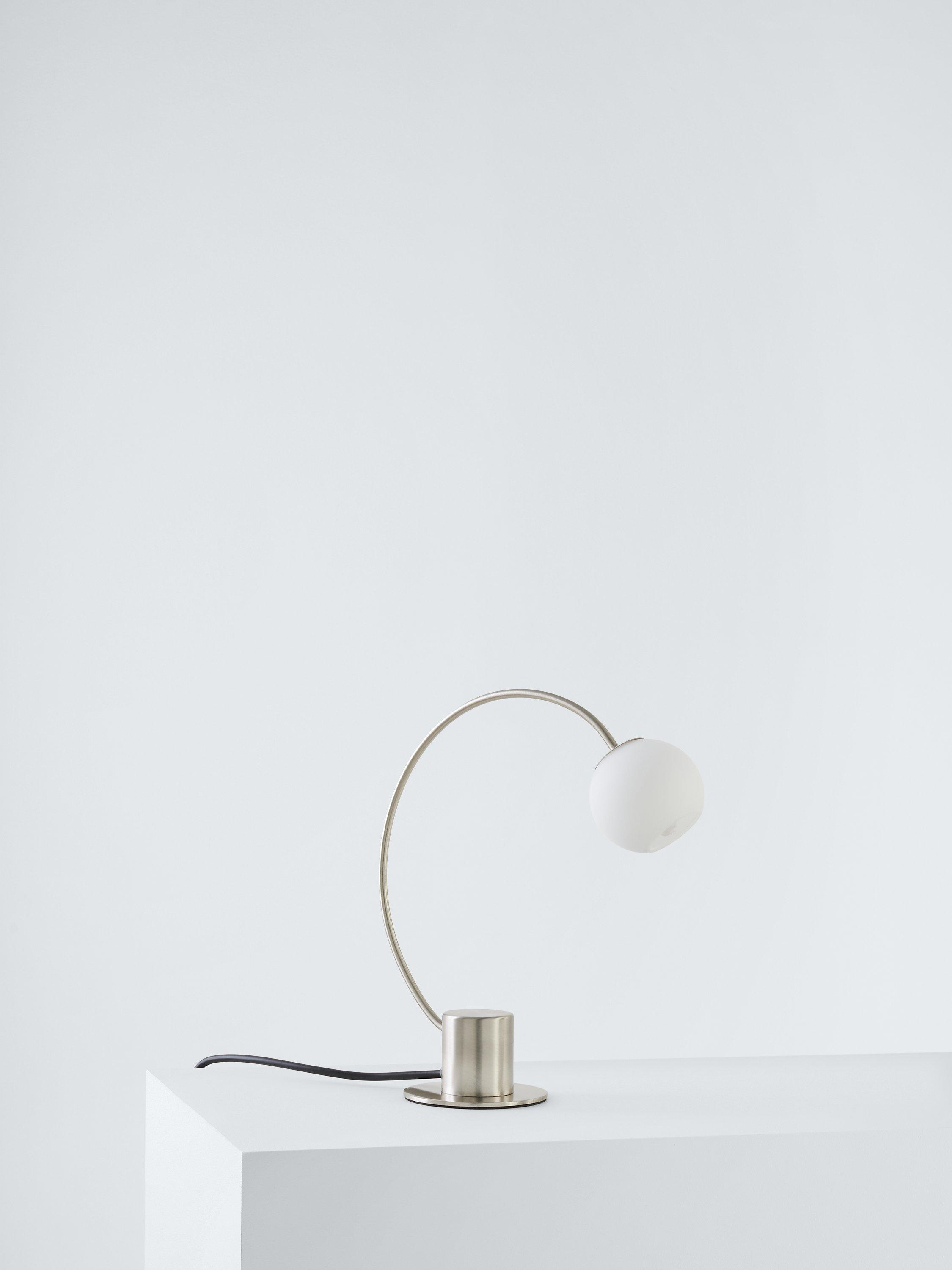 John Lewis Helium Touch chrome table lamp, UK version