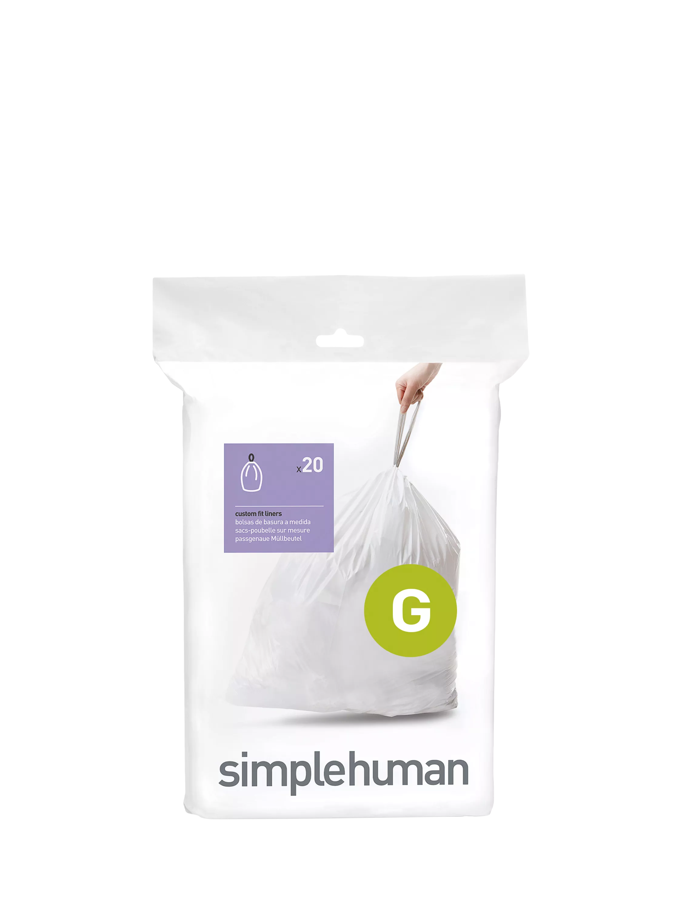 Simplehuman bin liners code G pack of 20, UK version