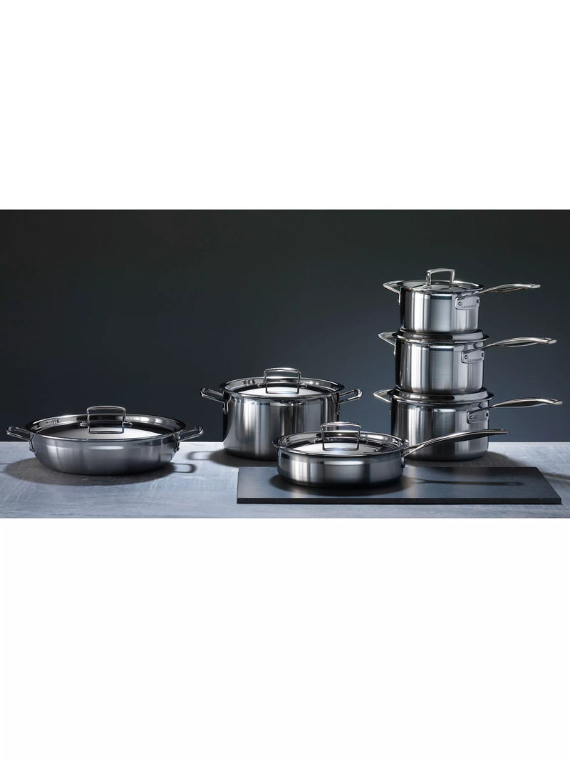 Le Creuset stainless steel deep casserole 24cm, imported from the UK