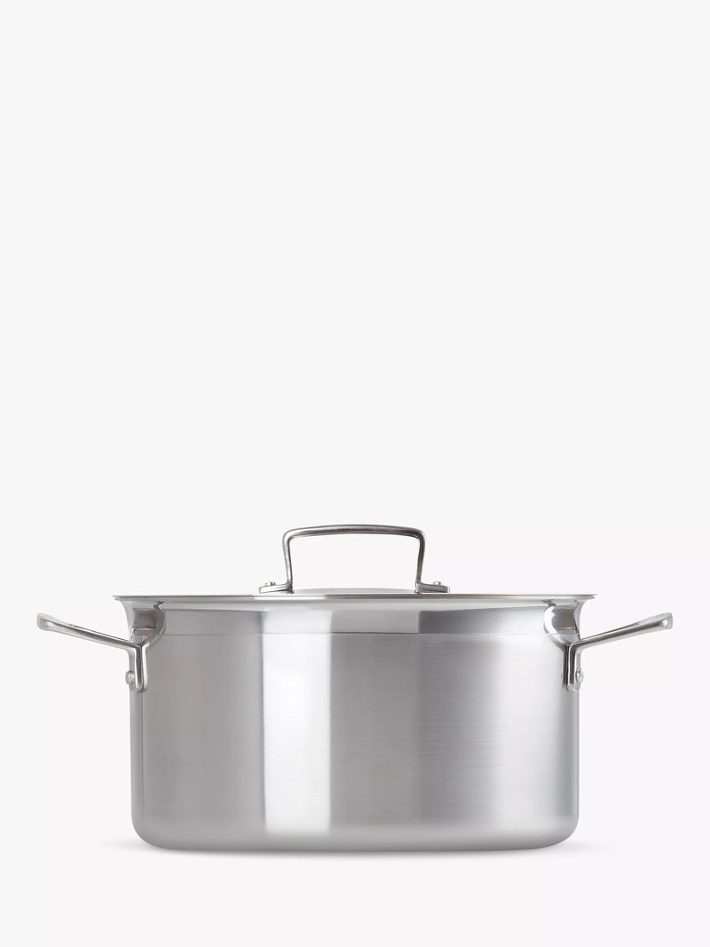 Le Creuset stainless steel deep casserole 24cm, imported from the UK
