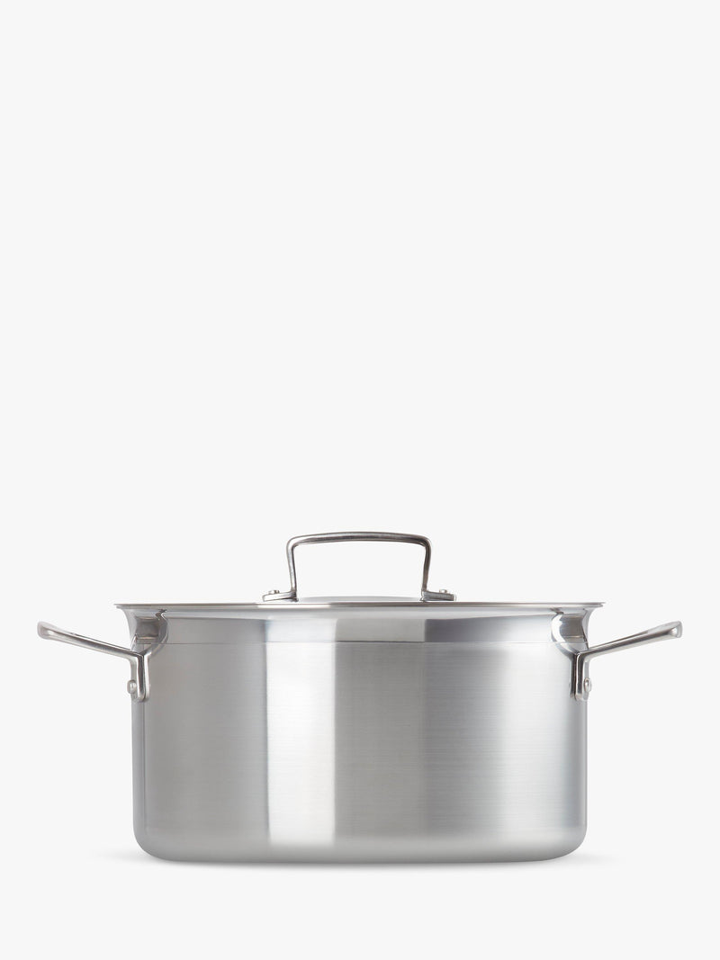 Le Creuset stainless steel deep casserole 24cm, imported from the UK