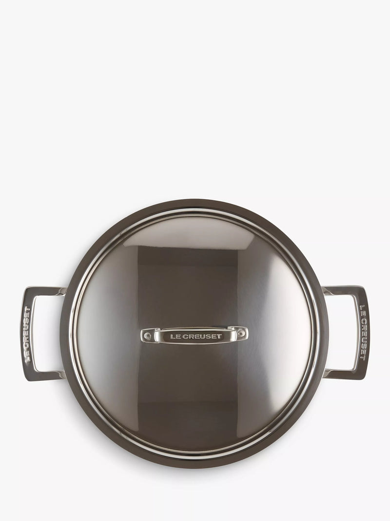 Le Creuset stainless steel deep casserole 24cm, imported from the UK