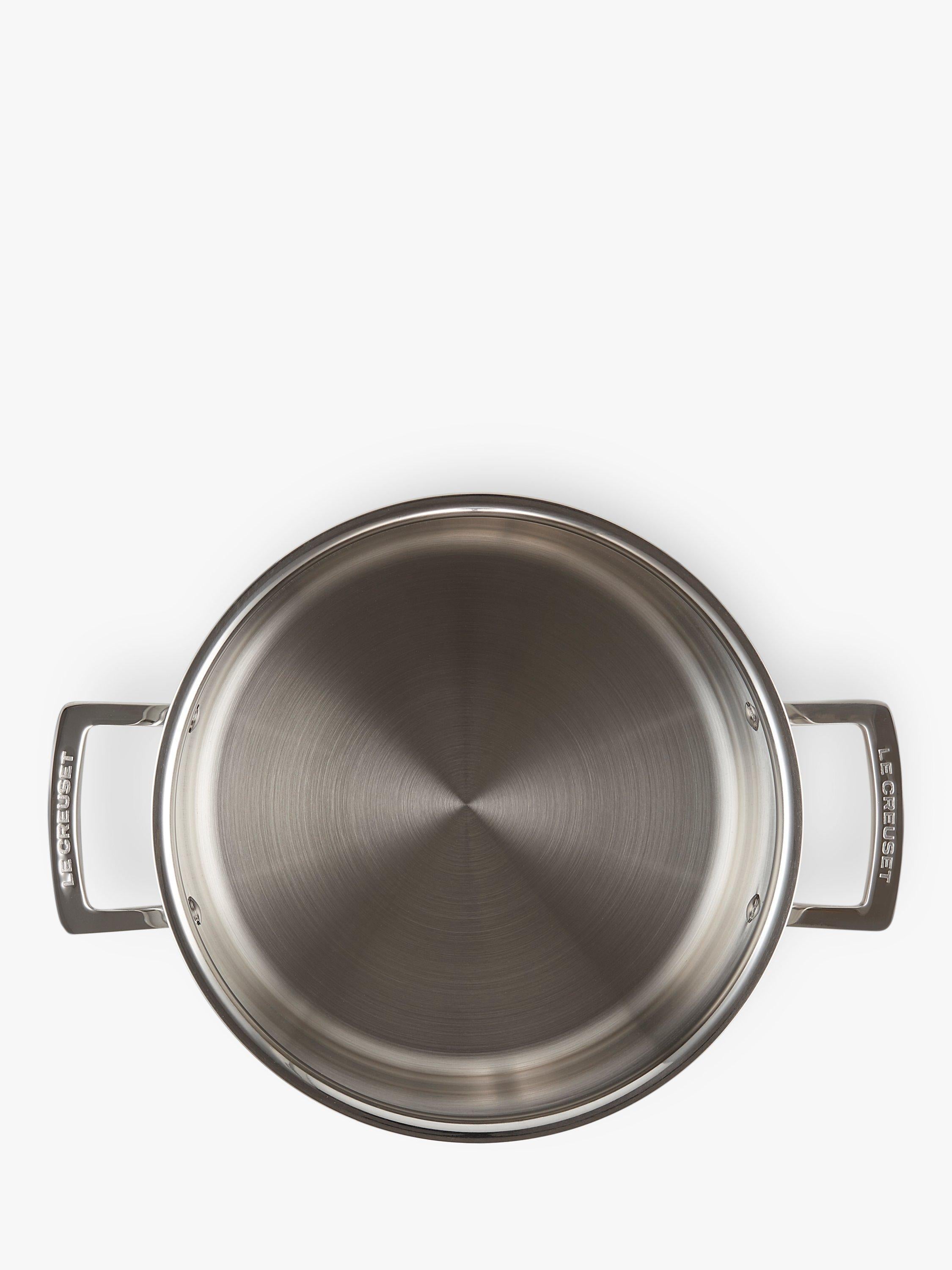 Le Creuset stainless steel deep casserole 24cm, imported from the UK