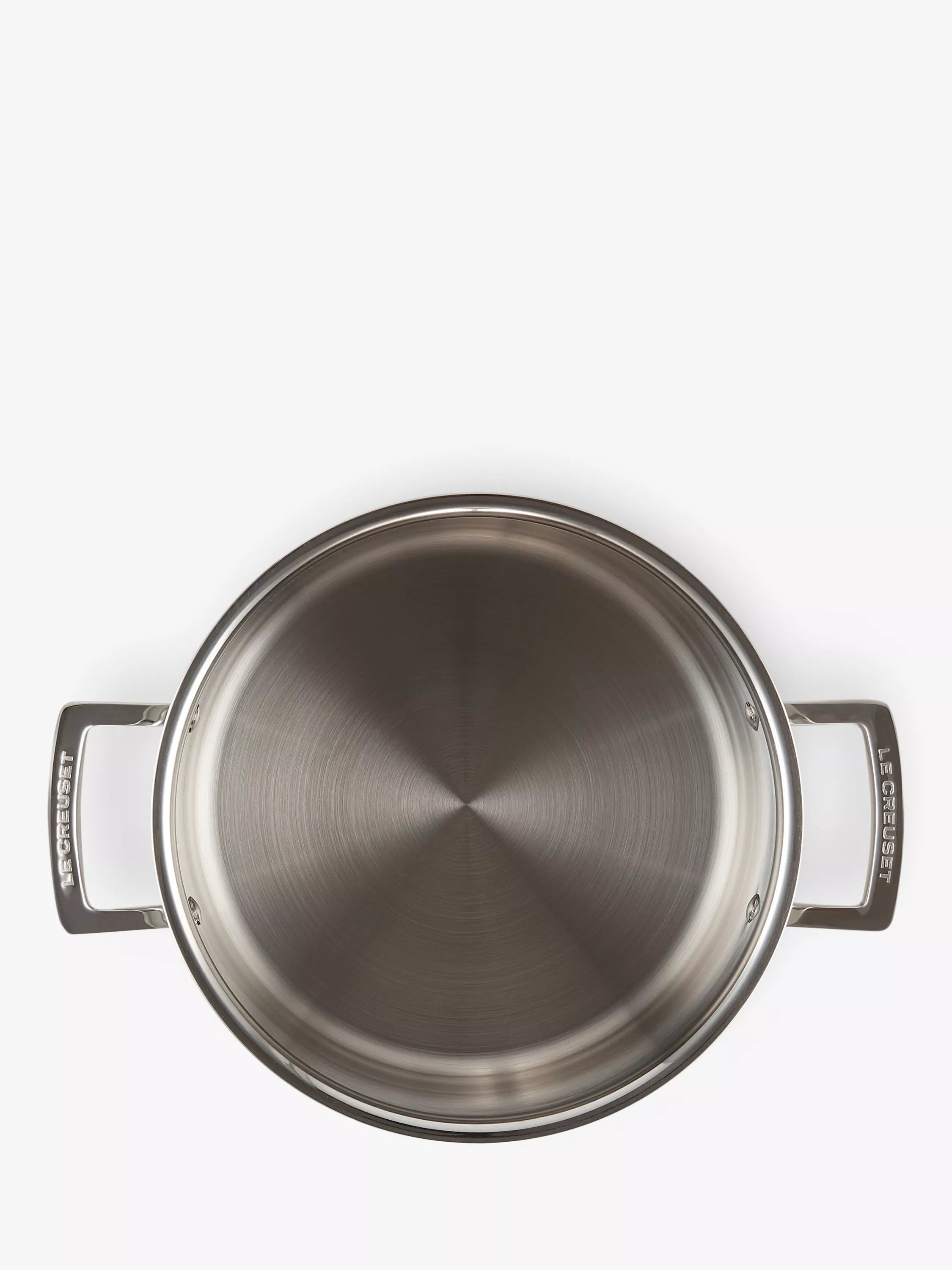 Le Creuset stainless steel deep casserole 24cm, imported from the UK