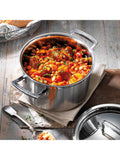 Le Creuset stainless steel deep casserole 24cm, imported from the UK