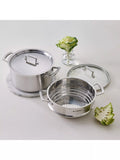 Le Creuset stainless steel deep casserole 24cm, imported from the UK