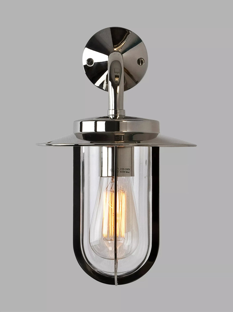 Astro Montparnasse outdoor lantern wall light polished nickel (British brand)