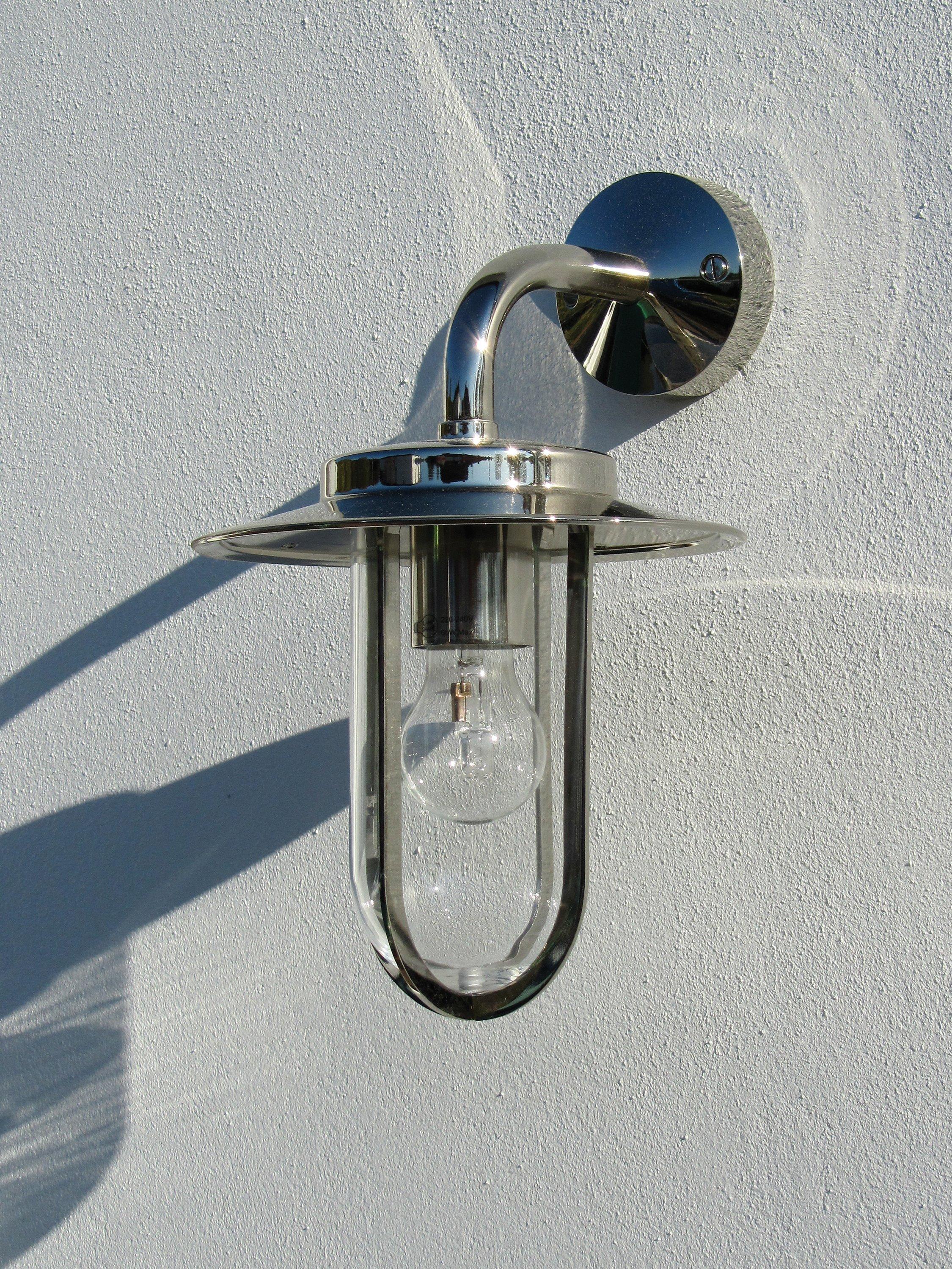 Astro Montparnasse outdoor lantern wall light polished nickel (British brand)