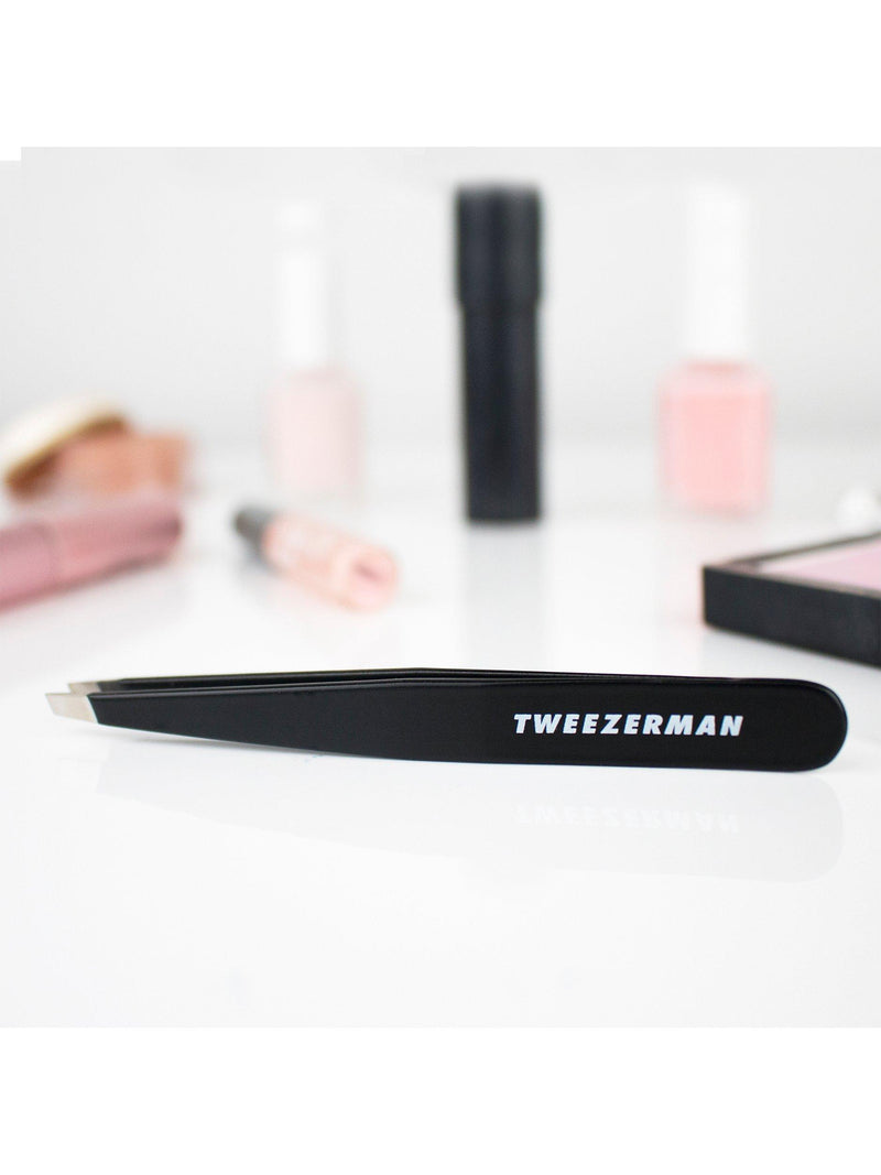 Tweezerman professional slant tweezer in black (British brand)