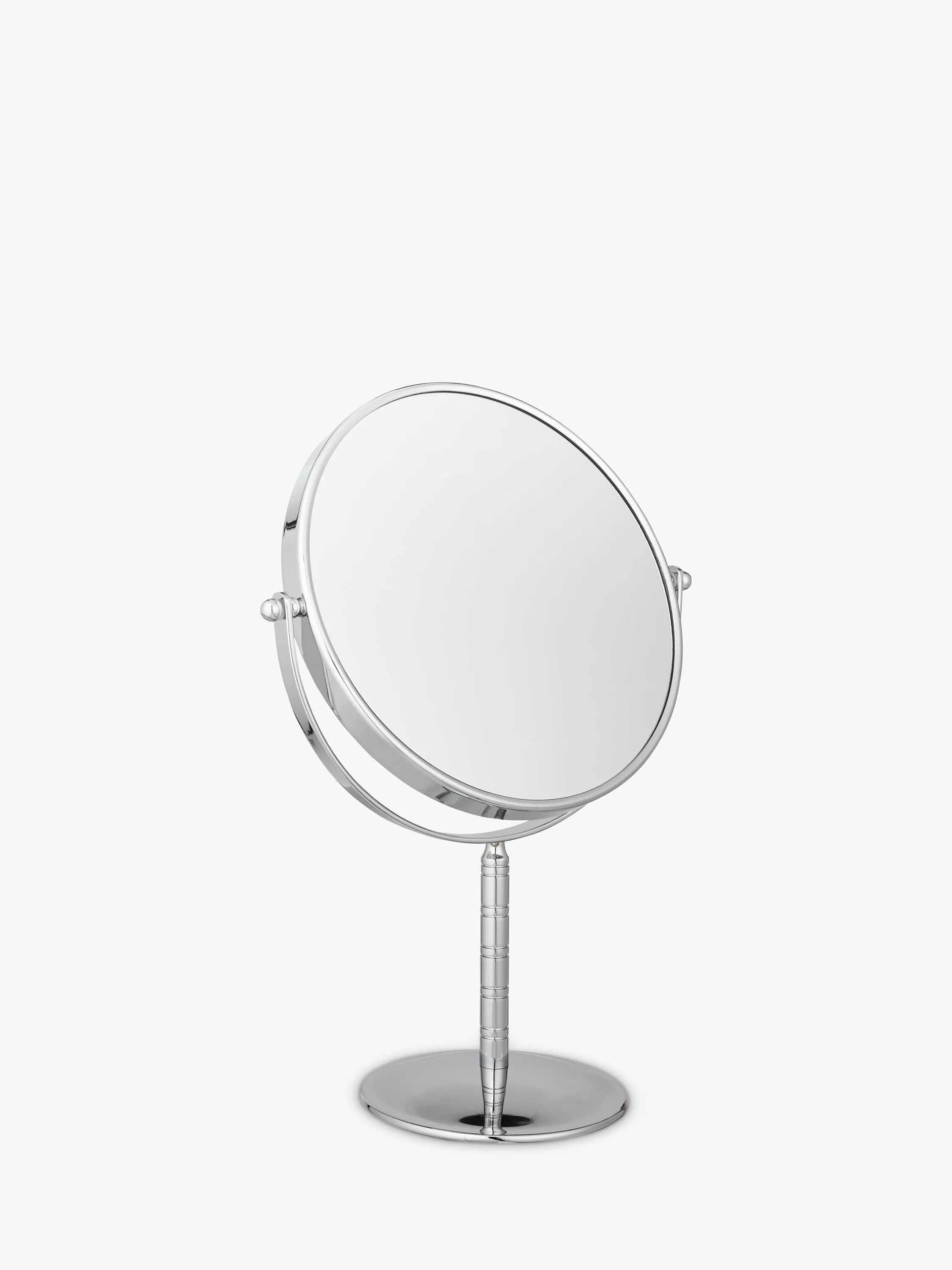 John Lewis chrome stand 7x magnifying mirror 19cm diameter, UK version