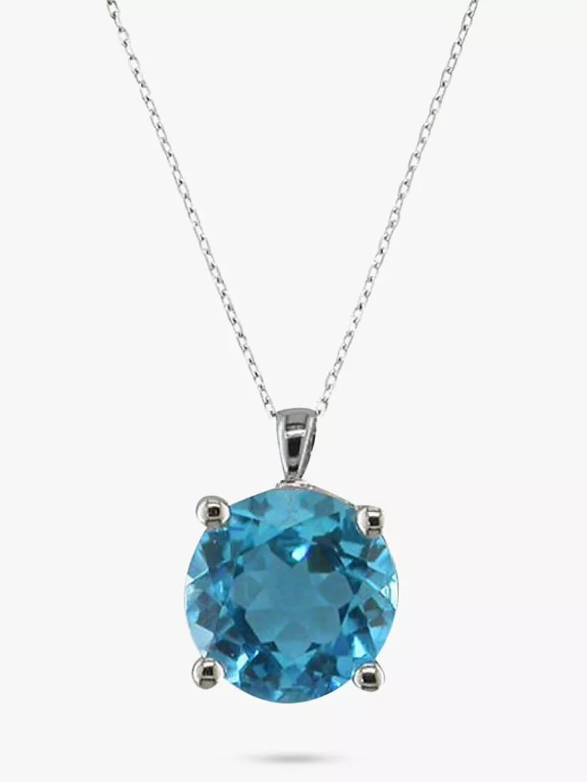 E.W Adams blue topaz pendant necklace 40cm - British product