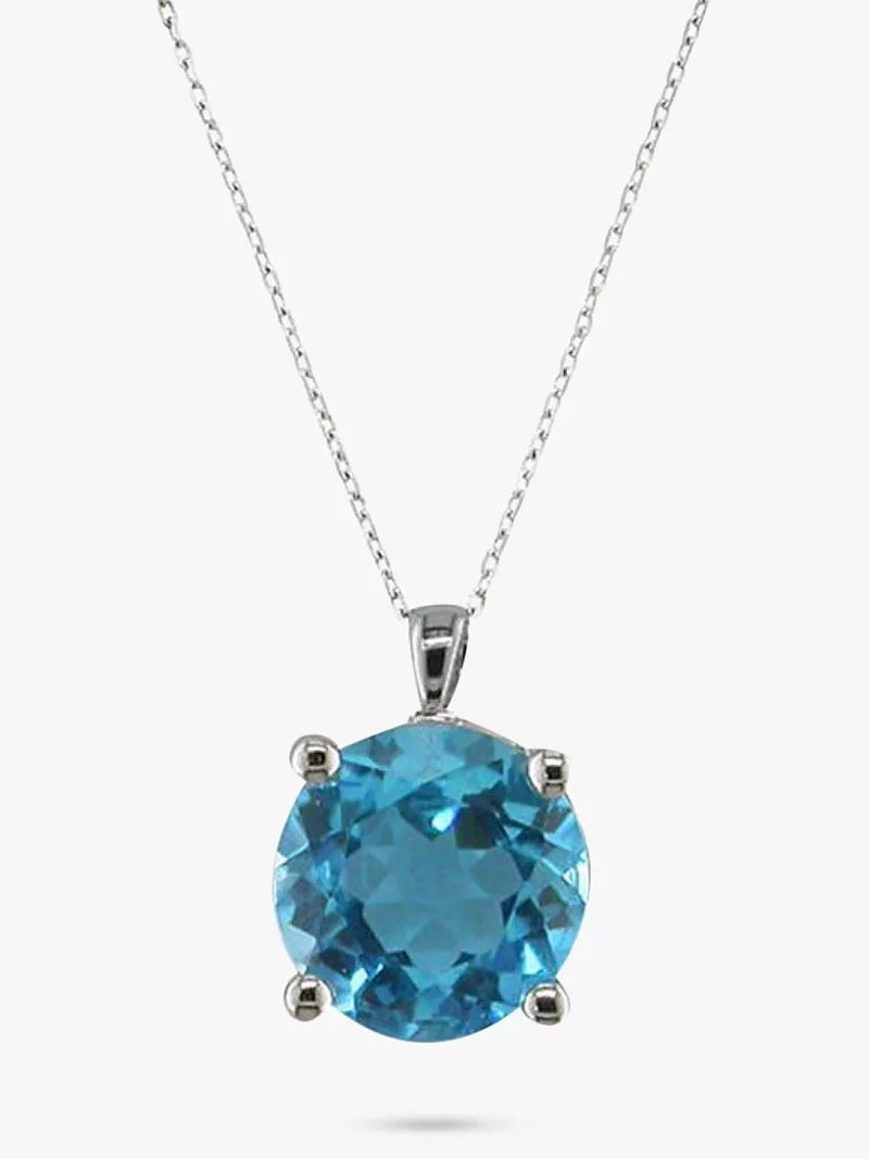 E.W Adams blue topaz pendant necklace 40cm - British product