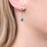 E.W Adams aquamarine drop earrings 9ct white gold - British product