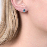 E.W Adams white gold aquamarine stud earrings (British brand)