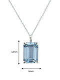 E.W Adams white gold pendant necklace with aquamarine stone (British brand)