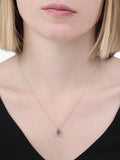 E.W Adams white gold pendant necklace with aquamarine stone (British brand)