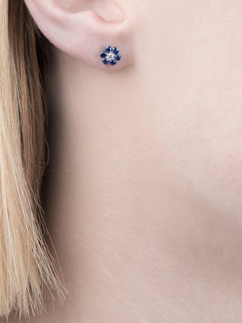 E.W Adams flower stud earrings 18ct white gold, UK version