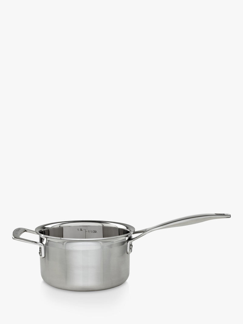 Le Creuset 3-ply stainless steel lidded saucepan, UK version