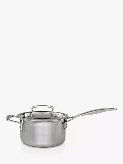 John Lewis Le Creuset 3-Ply Stainless Steel Lidded Saucepan- Buy online at McGrocer