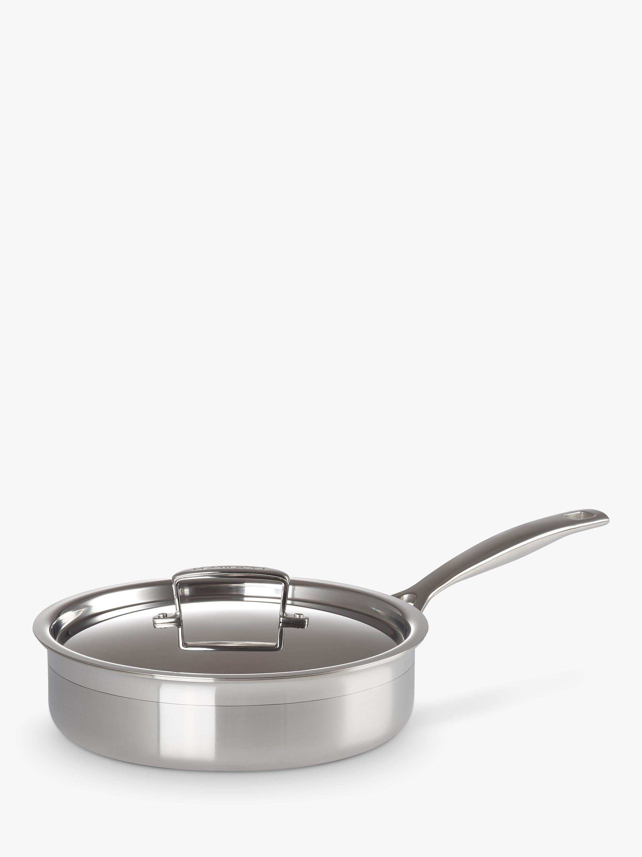 Le Creuset 3-Ply Stainless Steel Sauté Pan with Lid 24cm, UK version