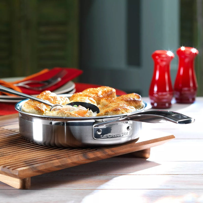 Le Creuset 3-Ply Stainless Steel Sauté Pan with Lid 24cm, UK version