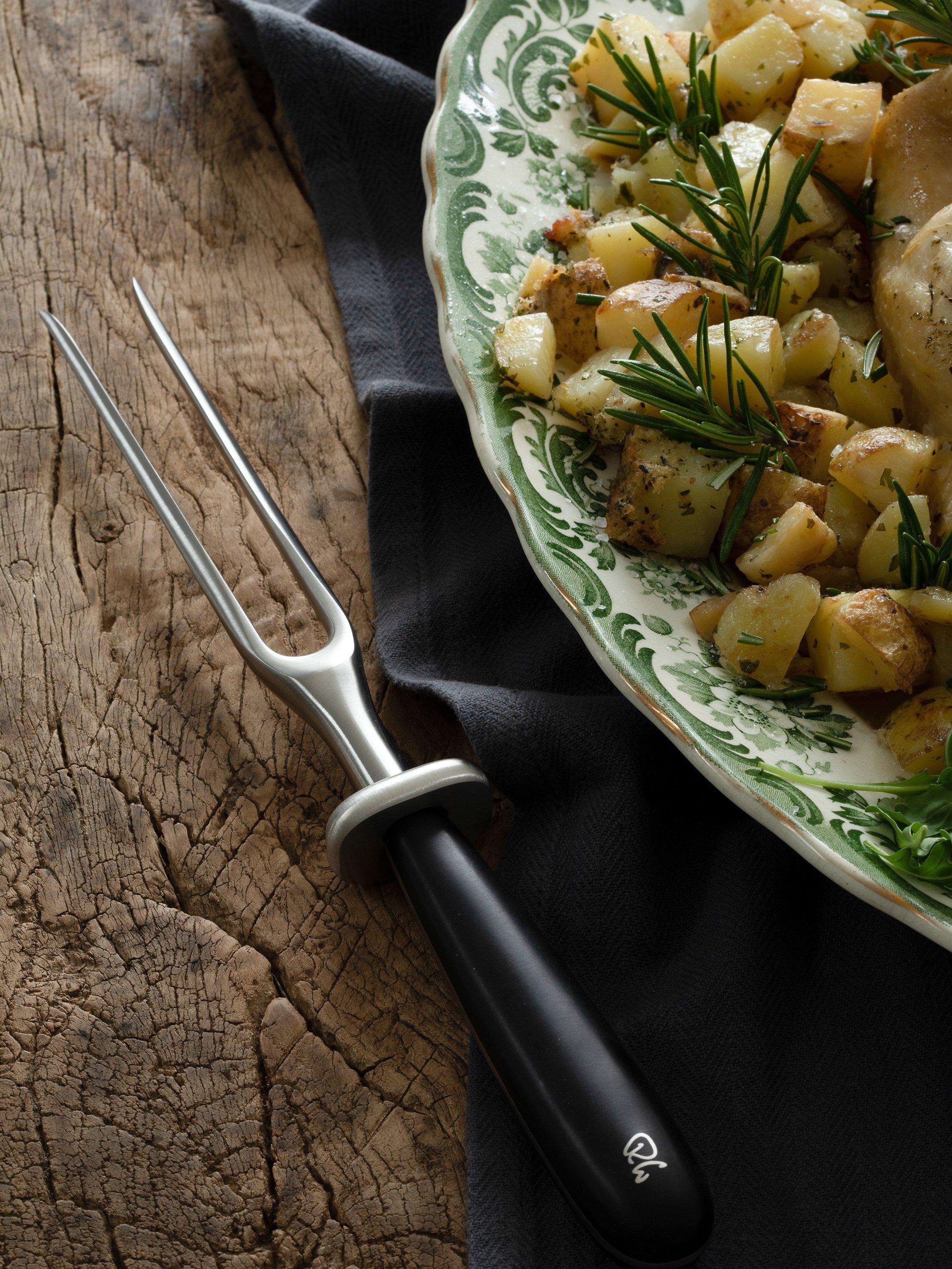 Robert Welch Stainless Steel Carving Fork 18cm, imported from the UK