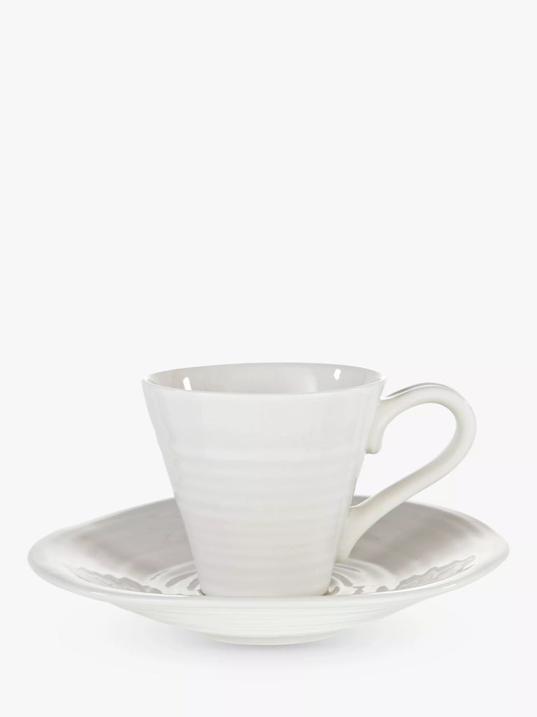 Sophie Conran for Portmeirion Espresso Cup and Saucer, White, Pack of 2