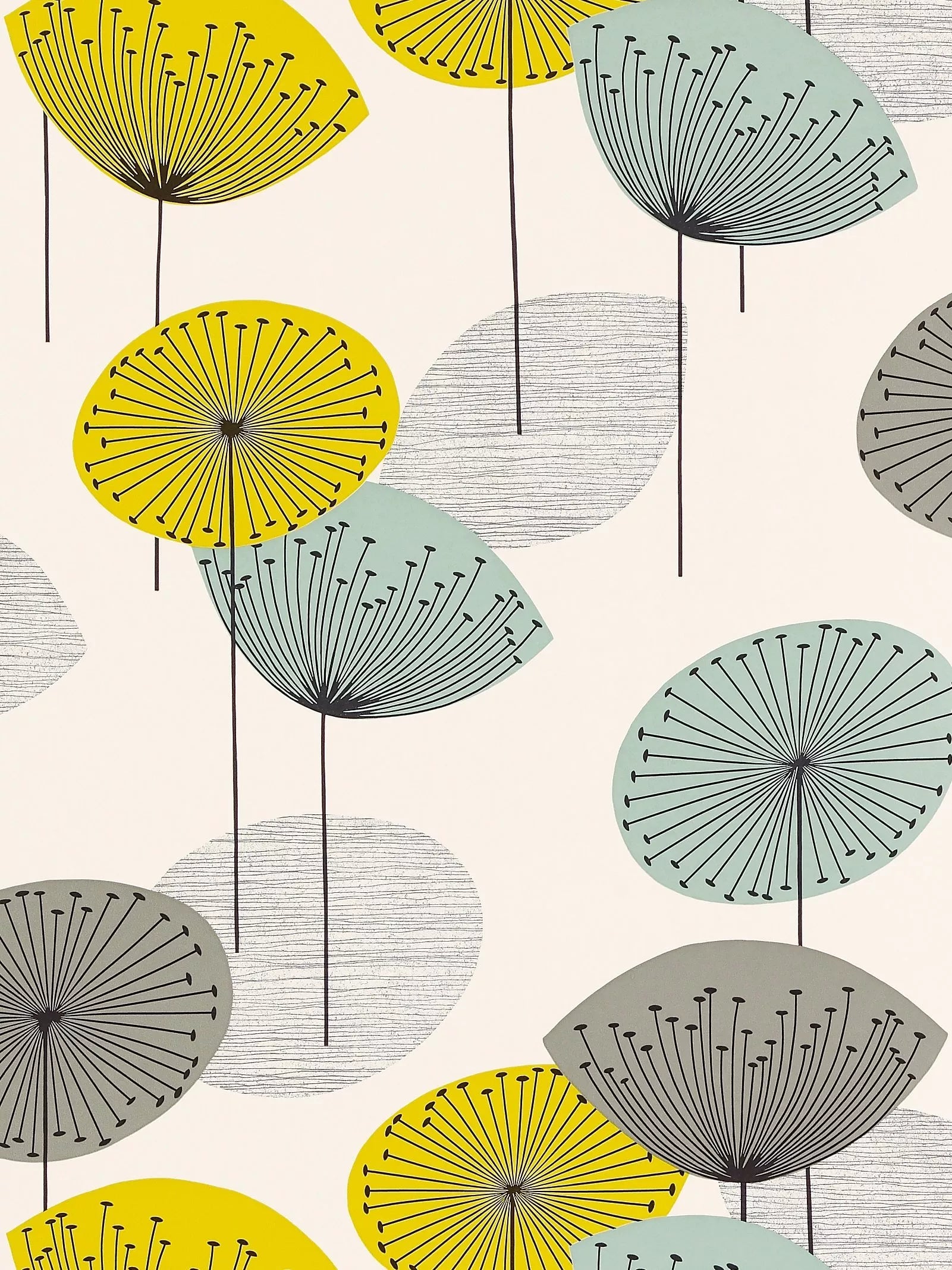 Sanderson Dandelion Clocks Wallpaper, Chaffinch, Dopwda104
