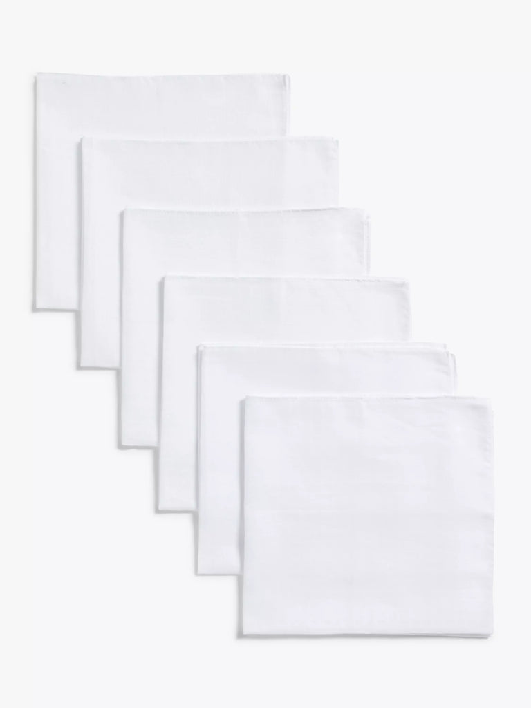 John Lewis ANYDAY Muslin Squares, Pack of 6, White