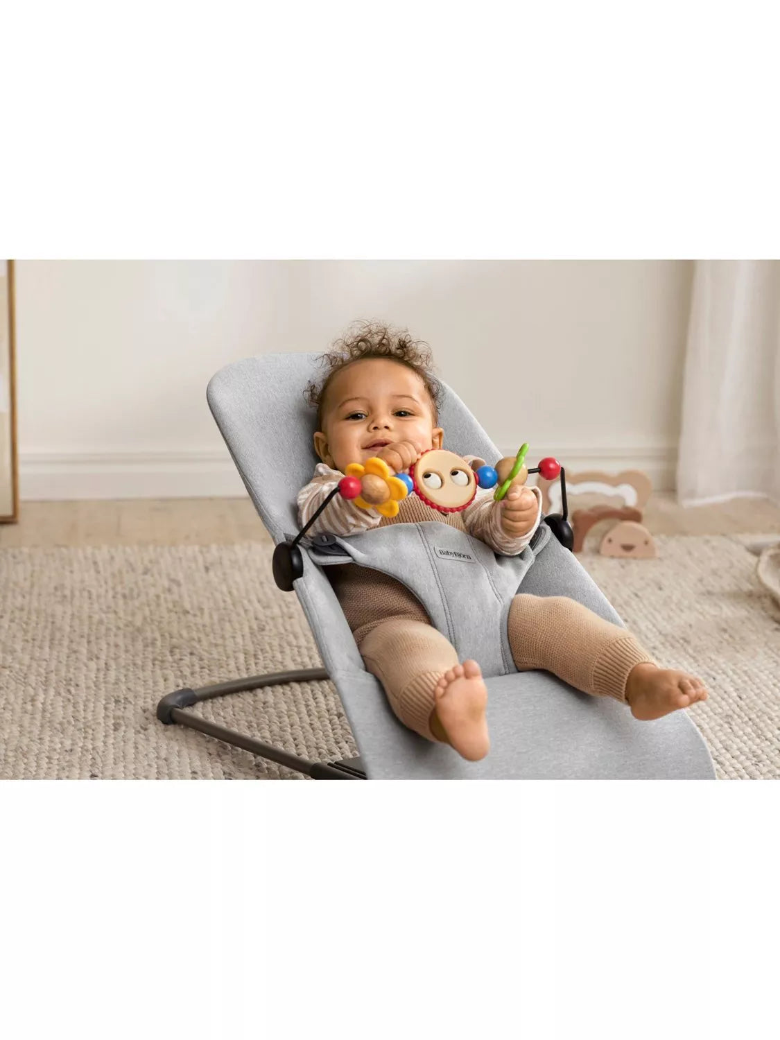 BabyBjörn Googly Eyes wooden spinning toy (British brand)