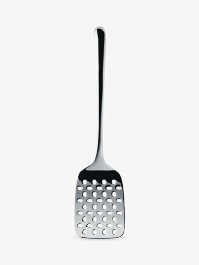 Spatule fendue en acier inoxydable avec poignée arrondie confortable