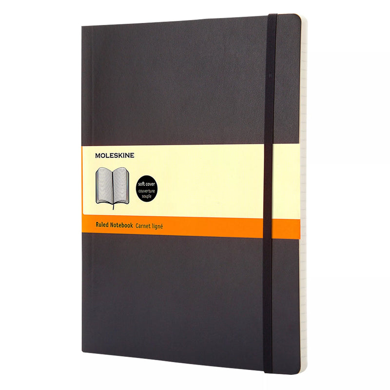 Moleskine extra large soft cover ruled notebook (British brand)