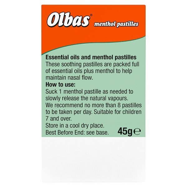 Olbas Menthol Pastilles 45g GOODS Superdrug   