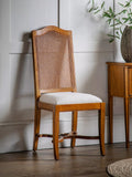 John Lewis dining chair with cane back and upholstered seat, imported from the UK
