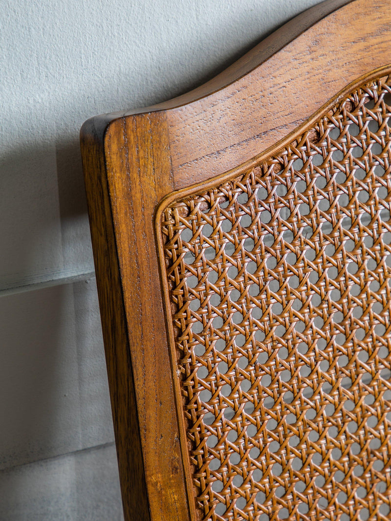 John Lewis dining chair with cane back and upholstered seat, imported from the UK