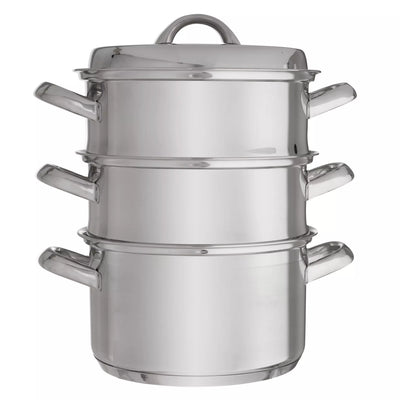 John Lewis Classic Steamer Set i Rustfritt Stål, 20 cm, med Lokk, 3 Deler