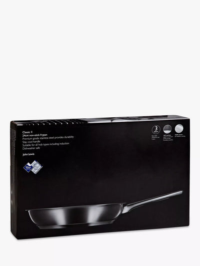 John Lewis Classic Stainless Steel Non-Stick Frying Pan 24cm- Buy online at McGrocer